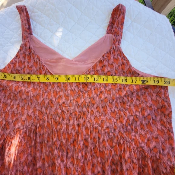 Anthropologie Joie Tea Rose Pink Tiered Ruffles Maxi Cotton Boho-Chic Dress Med - Picture 7 of 9